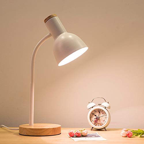 Mengjay Einfache Nordische Moderne Tischlampe, Schreibtischlampe mit E27 Lampenfassung, Tischleuchte Verstellbare, Augenschutzlampe, Schülerleselampe, Arbeitslampe, Bürolampe, Nachttischlampe