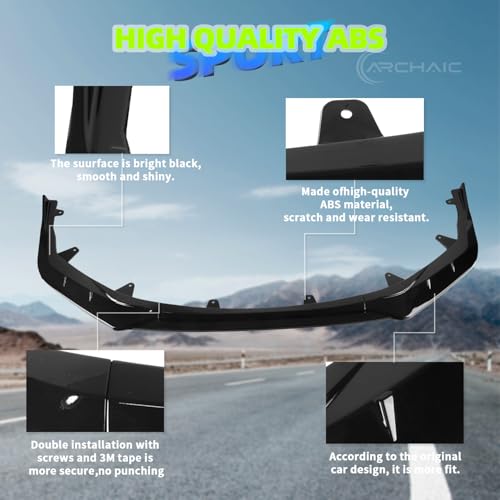 Archaic Front Bumper Lip Spoiler Compatible for 2020-2025 Toyota Corolla 4 Door Sedan [SE/XSE/Nightshade],Splitter Under Chin Spoiler Body Kit Corolla Accessories（NOT Fit LE Or XLE Model.） by Archaic - Used condition - Image 2