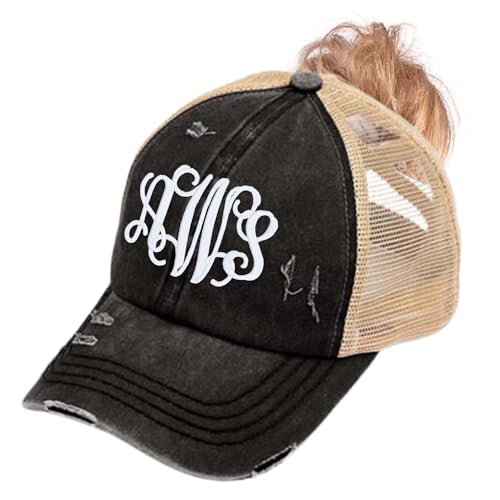 Gorra con monograma criss cross para coleta desordenada negra miniatura 1