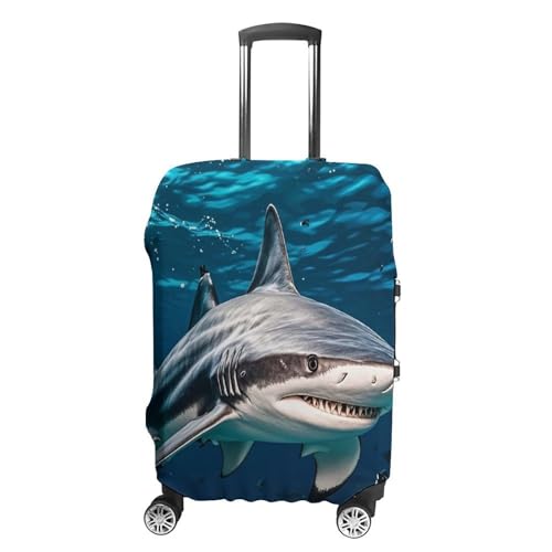 Hammerhead Shark Scans The Ocean Luggage Cover Elastic Suitcase Protector Case Anti-Scratch Washable Baggage Covers Protector For Traveling, Aircraft Consignment XL