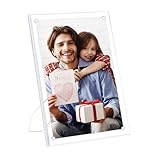 Egofine 4x6 Acrylic Frame 1 Pack, Clear Picture Frames with Stand, Magnetic Acrylic Photo Frames for Tabletop Display Horizontally or Vertically