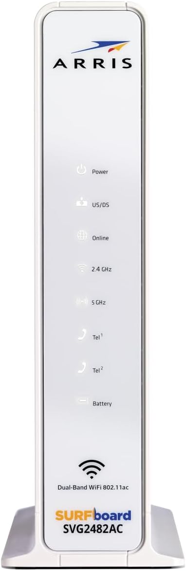 Передняя панель платы ARRIS SURFboard SVG2482AC со светодиодными индикаторами.