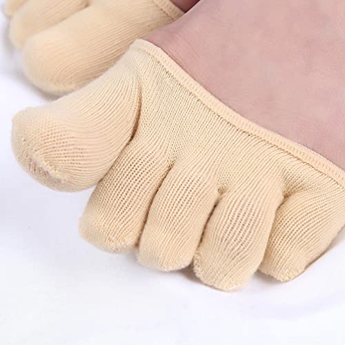 2pairs Anti-wear Half Palm Socks Invisible Five Finger Forefoot Socks for High Heels and Casual Shoes Moisture Absorbing and Breathable Cotton Design2