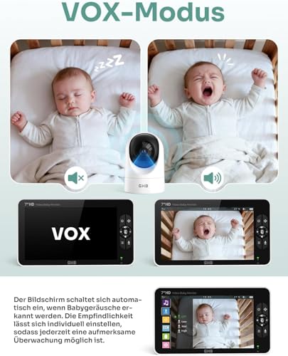 GHB Babyphone mit Kamera 7 Zoll Babyphone ohne WLAN – Bild 4