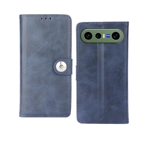 Image of amazon basics Vivo X300FE 5G Flip Cover | Card Pockets Wallet & Stand | Flip Cover for Vivo X300FE 5G (Blue Button)