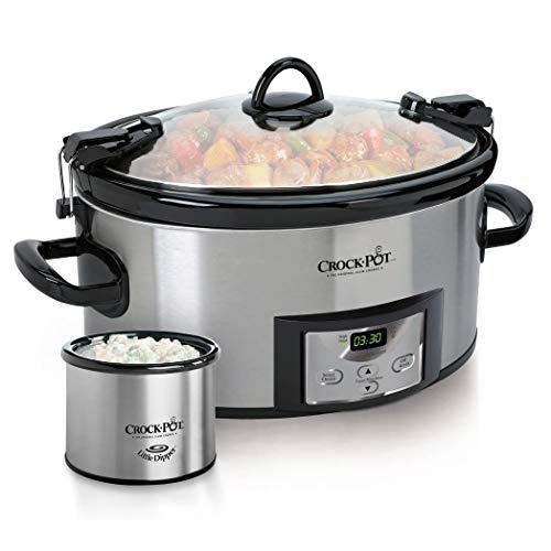 Crock pot SCCPVL619 S A 6 Quart Metallic Cooker with Hinged Lid, Black