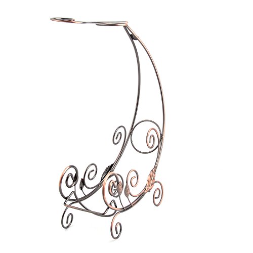 Soporte para botella de vino metal Ruilogod tono cobre miniatura 2