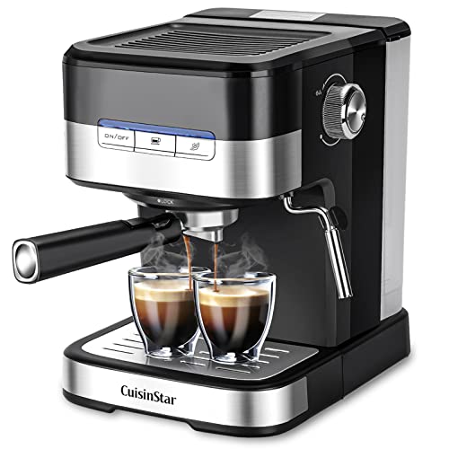 CuisinStar Espresso Machine,15 Bar Espresso Coffee Machine with Milk Frother Wand, 850W Fast Heating Coffee Maker with 1.5L Removable Water Tank For Espresso Cappuccino Latte
