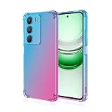 Topme Funda para Teléfono para Realme 14X 5G (6.67' Inches), Funda para Teléfono Móvil con Gradiente de Color Transparente de Silicona Suave de TPU - Azul Rosado