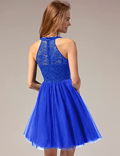 Image of Dressystar Women's Sequin Short Prom Dress Sparkly Halter Tulle Cocktail Party Homecoming Dresses