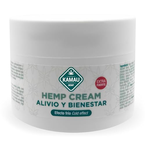 KAMAU Crema de Aceite de Cáñamo Extra Fuerte - Alivio Instantáneo para Dolores Musculares y Articulares - Crema Masaje para Cuello, Rodillas, Espalda, Hombros y Más - 250 ml