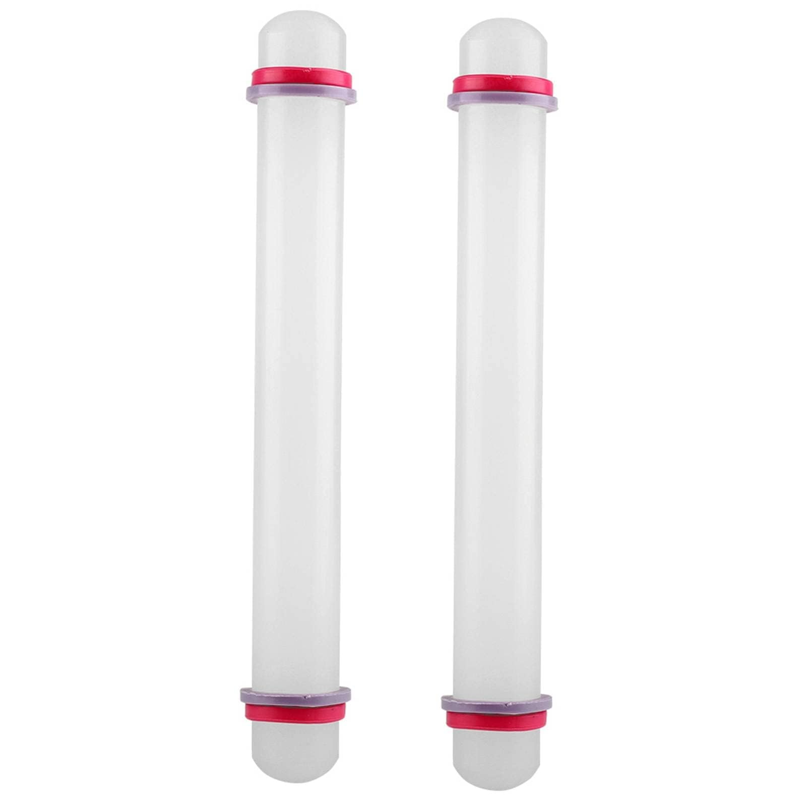 2 Pcs Rolling Pins for Baking, Rolling Pin Non Stick Fondant Rolling Pin with Thickness Rings Small Rolling Pin 9 Inches Dough Roller Plastic Baking Roller