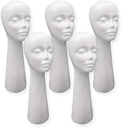 Wig Head Tall Female Foam Mannequin Wig Stand And Holder For Style Model And Display Hair Hats And Hairpieces Black - View #4