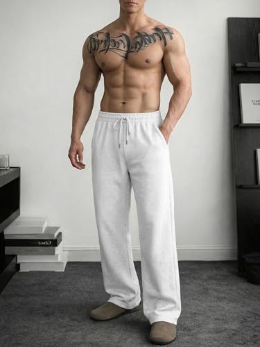 Image of JMIERR Men's Casual Baggy Pants Lightweight Wide Leg Lounge Travel Pants Streetwear with Pockets