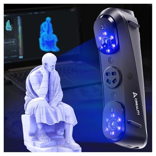 Creality Sermoon S1 3D Scanner, High-Precision 0.02mm Metrology-Grade 3D Scanner for 3D Printing with Blue/IR Laser, Exclusive Single-line Deep Hole scanning Technology, Wireless Support