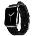 Jisoncase 42MM Apple Watch Band Genuine Lambskin Leather iWatch Replacement Watchbands with Classic Buckle for Apple Watch Sport Edition, Black (For 42MM Version) TC-AW4-18L10