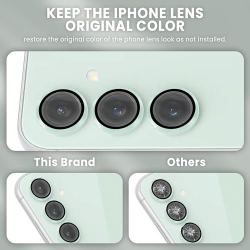 Image of FIRST MART Camera Lens Protector for Samsung Galaxy S23 FE - 9H Tempered Glass Metal Alloy Rings, Military-Grade Anti-Scratch Camera Ring Guard, HD Clear, Case-Friendly Protection - Silver