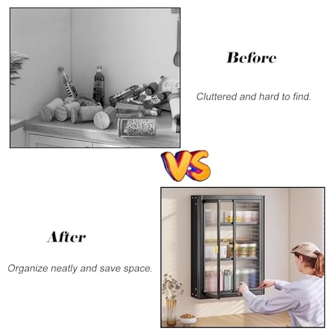 White & Black Water Bottle Storage, Wall Mounted 2 3 4 Layers Storage Shelf with Magnetic Door, Height Adjustable Cup Storage Rack for Home/Kindergarten(White,2 tiers-15.7x5.5x20.1)