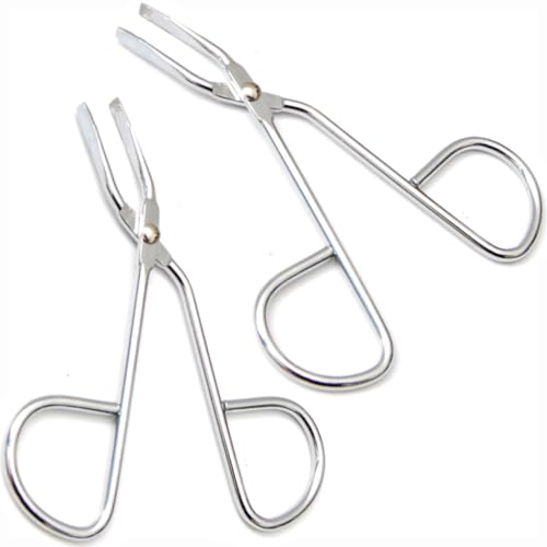Luxxii (2 Pack) Scissors Tweezers - Stainless Steel Hair Plucker for Hair and Eyebrows Personal Care (Scissors Tweezers 2Pack)