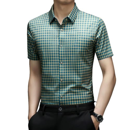Chemise d'été légère manches courtes homme sans couture anti-plis respirante