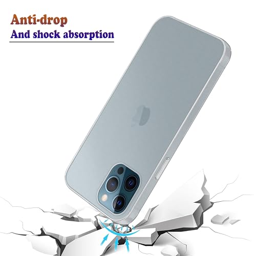 Image of Amazon Brand - Solimo Frosted | Translucent | Ultra Thin | Flexible | Anti Scratch | Slim Fit | Soft Back Cover for Apple iPhone 12 Pro - Frosted White