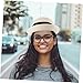 Veemoon Straw Bowler Hat Women Fashion Dome Straw Sun Hat Size for Ladies Creamy White