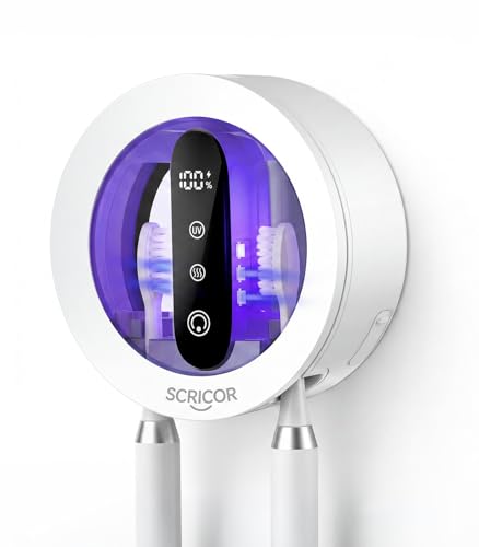 Scricor Toothbrush Holder with Dual UV & Heated Drying Wall Mounted 2026