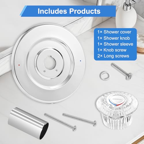 Image of Shower Trim Kit, Compatible with Moen T470 Chateau Shower Trim Kit, for Dual Seal Cartridge Trim Kit and Single Handle Tub /Shower Trim, Includes Escutcheon, Tubes, Shower Handle and Screws, Chrome