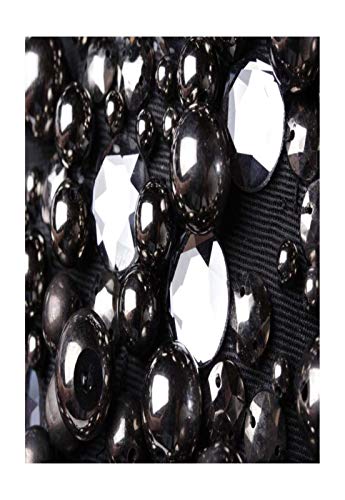 clutch bordada bolas preta besha