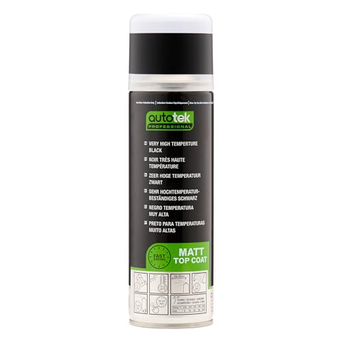 Autotek Professional VHT Metallic Black Spray Paint – Super Strong High-Temperature Paint for Metal Surfaces, 300 ml