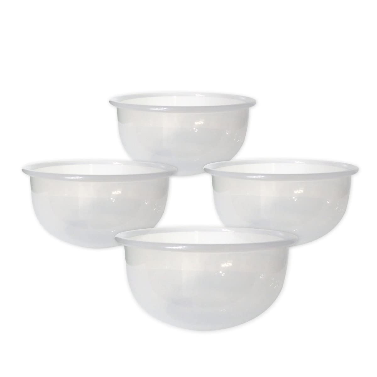 Gab PlasticSalad Bowl, Set Of 4, Medium Mixing Bowl, Serving Bowl, Kitchen Tool, Great For Serving Salad, Fruits, Popcorn, Or Chips, Sturdy And Durable, Made From BPA-Free Plastic (Clear)
