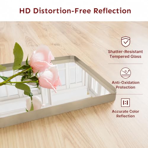 Image of Kosmonia 40x30 Inch Rounded Rectangle Bathroom Vanity Mirror