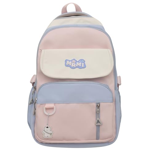 Mochila escolar para laptop perfecta para el día a día universitario y campus en tono polvo azul