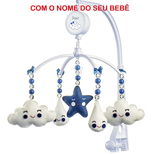 Móbile Berço Bebê Musical E Giratório Chuva De Amor Marinho
