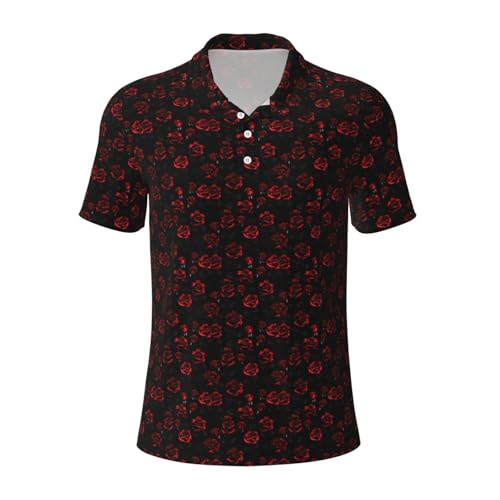 Polo respirant pour homme anti-transpiration à motif floral moderne