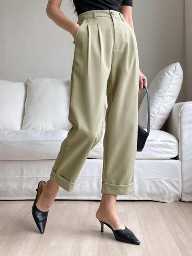 Image of KOTTY Women's Cotton Blend Cross Pocket Solid Trousers