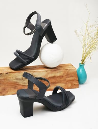 Image of TRYME Block Heels Perfect for Every Occasion, Elegant Ravishing Party Heel Sandals for Women & Girls