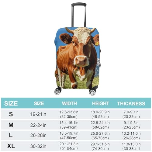 Travel Luggage Cover Elastic Suitcase Protector Anti-Scratch Washable Real Swiss Cow Brown Luggage Sleeve Tsa Approved Carry on Covers Baggage Cover Fits 18-32 Inch Luggages2