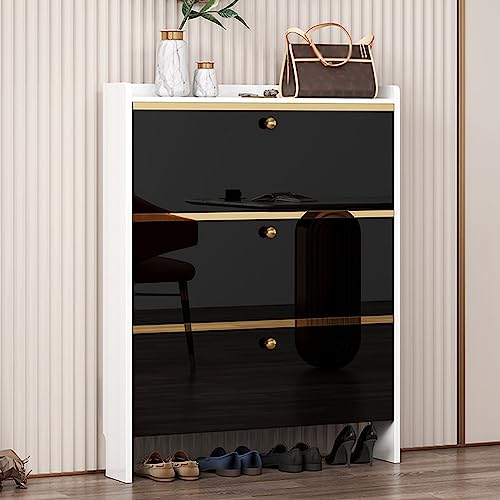 Meuble à chaussures autoportant avec 3 tiroirs et étagère réglable, rangement entrée en bois