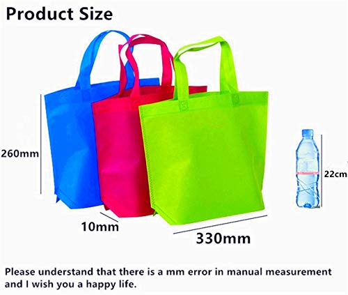 Dztian 36 Pack 13" 12 Colors Multi-Color Reusable Tote Gift Bags One Side Blank Non-Woven Bags Colored Treat Bags, Fabric Tote Bags, Commodity Snack Bag #TOP2