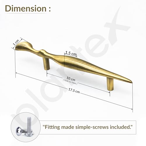 Image of Plantex Cabinet Handle /Kitchen Cabinet Door Handle /Wardrobe /96 mm Cupboard Handle /Door Pull-Push Handle for Home /Office - Pack of 2 (Brass Antique)