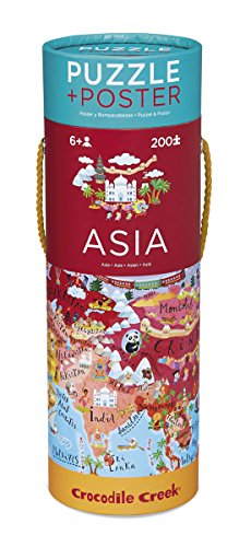 Preisvergleich Produktbild Crocodile Creek Asien Karte Puzzle & Passende Poster (200 Stück)