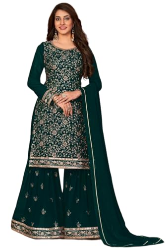 Image of Xomantic Fashion Women's Embroidered Georgette Pakistani Salwar Suit Sets with Dupatta