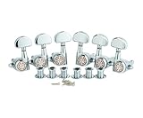 Guyker 6Pcs Guitar Locking Tuners (3L + 3R Handed) – 1:21 Lock String Tuning Key Pegs Machine Heads with Half Circle Handle Replacement for LP SG Style Electric, Folk or Acoustic Guitars – Chrome