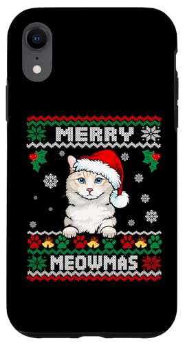 Coque pour iPhone XR Merry Meowmas Ragdoll Cat Ugly Christmas Cats Lovers Xmas