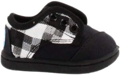TOMS Kids Paseo Casual Shoe Black Grey Canvas 9 M US Toddler