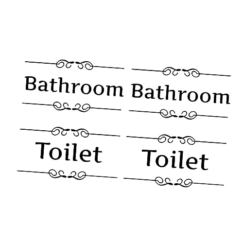 Beatifufu 4pcs Creative Toilet Wall Stickers for Restroom Decoration English Letter Design Material Each for Home and Public Restrooms