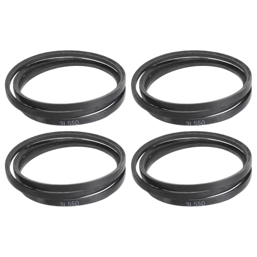 uxcell 4 Pcs 3L550 Classic Wrapped Rubber V-Belt, 55"(1397mm) Outside Circumference, 3L Profile V Belt 3/8" Width 7/32" Height