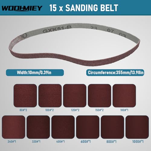 Image of Cordless Belt Sander, 16.8V Lithium Battery, 7000RPM, 15 Sanding Belts(80-1000 Grits), Powerful Motor for Wood, Metal,Curved Surfaces,Long-Lasting Performance, Fast Charging