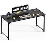 DUMOS 63 Inch Office Computer Desk Modern Simple Style Writing Study Work Table for Home Bedroom - Wood Black